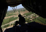A member of the U.S. Marine helicopter CH 53 crew Image of A member of the U.S. Marine helicopter CH 53 crew