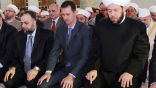 Syrian president al-Assad is seen praying in a mosque at the start of Eid al-Fitr. Image of Syrian president al-Assad is seen praying in a mosque at the start of Eid al-Fitr.