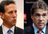 Rick Santorum and Rick Perry Image of Rick Santorum and Rick Perry