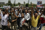 Protesters in Yemen's Change Square are demanding the current regime step down. Image of Protesters in Yemen's Change Square are demanding the current regime step down.