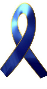 The blue ribbon is the symbol for child abuse awareness. Image of The blue ribbon is the symbol for child abuse awareness.