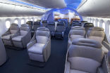A Boeing mock-up of the 787 interior. Image of A Boeing mock-up of the 787 interior.