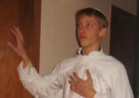 Young Peter Brown playing a young Pope John Paul II Image of Young Peter Brown playing a young Pope John Paul II