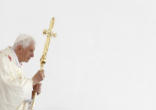 Pope Benedict XVI leaning on his Crozier Image of Pope Benedict XVI leaning on his Crozier