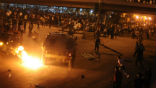 In addition to attacking Christians, the protesters also attacked Egyptian security forces. Image of In addition to attacking Christians, the protesters also attacked Egyptian security forces.