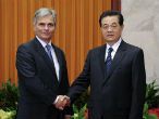 Hu Jintao and Austrian Federal Chancellor Werner Faymann. Image of Hu Jintao and Austrian Federal Chancellor Werner Faymann.