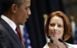 President Obama with Australian Prime Minister Julia Gillard. Image of President Obama with Australian Prime Minister Julia Gillard.