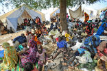 Refugees from South Sudan crowd into camps like these for food and shelter. Image of Refugees from South Sudan crowd into camps like these for food and shelter.