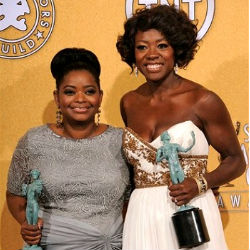 Viola Davis won the best actress trophy, while Octavia Spencer was given the best supporting actress honor. 'The Help' also won the best cast ensemble SAG award. Viola Davis won the best actress trophy, while Octavia Spencer was given the best supporting actress honor. 'The Help' also won the best cast ensemble SAG award.