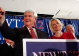 Newt and Callista Gingrich at the South Carolina victory speech Image of Newt and Callista Gingrich at the South Carolina victory speech