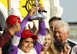 When it came time for Bodemeister to hang on, I'll Have Another found another gear under young jockey Mario Gutierrez and ran down trainer Bob Baffert's horse down to the wire. Image of When it came time for Bodemeister to hang on, I'll Have Another found another gear under young jockey Mario Gutierrez and ran down trainer Bob Baffert's horse down to the wire.