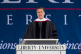 A crowd of over thirty thousand heard Governor Romney's commencement speech at Liberty University Image of A crowd of over thirty thousand heard Governor Romney's commencement speech at Liberty University