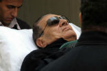 Hosni Mubarak is transported to the hospital in this recent photo. Image of Hosni Mubarak is transported to the hospital in this recent photo.
