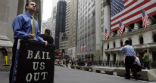 Wall Street and banks are doing well, but Main Street hasn't seen the mythical trickle down effect. Image of Wall Street and banks are doing well, but Main Street hasn't seen the mythical trickle down effect.