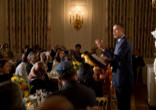 President Barack Obama delivers remarks during the Iftar Dinner in the State Dining Room of the White House, Aug. 10, 2012 (Official White House Photo by Chuck Kennedy)
Image of President Barack Obama delivers remarks during the Iftar Dinner in the State Dining Room of the White House, Aug. 10, 2012 (Official White House Photo by Chuck Kennedy)