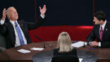 The debate was a lively affair for Biden as Ryan watched the antics with stifled amusement. Image of The debate was a lively affair for Biden as Ryan watched the antics with stifled amusement.