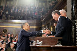 Obama and Boehner are the two main players in the fiscal cliff talks. Image of Obama and Boehner are the two main players in the fiscal cliff talks.
