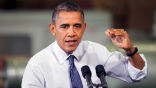 Obama believe Republicans will swerve first in his game of fiscal chicken. Image of Obama believe Republicans will swerve first in his game of fiscal chicken.