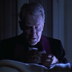 Father Merrin, played by Max von Sydow, approaches the MacNeill home in Georgetown, from 'The Exorcist' (1973) directed by William Friedkin. Image of Father Merrin, played by Max von Sydow, approaches the MacNeill home in Georgetown, from 'The Exorcist' (1973) directed by William Friedkin.