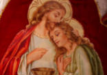 St John resting his head on the breast of Christ Image of St John resting his head on the breast of Christ