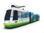 A rendering of LA's new streetcar. Image of A rendering of LA's new streetcar.