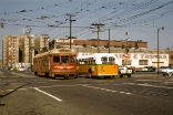 Streetcars once moved along the streets of Los Angeles until the 1960's. Image of Streetcars once moved along the streets of Los Angeles until the 1960's.