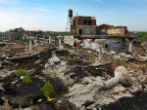 The ruins of a Detroit factory. Image of The ruins of a Detroit factory.
