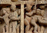 Last Judgment in the tympanum at the Abbey of st. Foy bristles with hideous imagination of the fate to befall sinners in the afterlife. Image of Last Judgment in the tympanum at the Abbey of st. Foy bristles with hideous imagination of the fate to befall sinners in the afterlife.