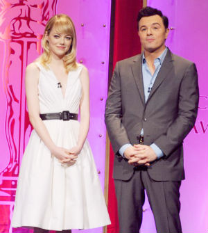 Emma Stone and Seth McFarlane announced the nominees for this year's Oscars in a ceremony today. Emma Stone and Seth McFarlane announced the nominees for this year's Oscars in a ceremony today.