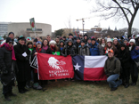 Pictured: University President Dr. Robert Ivany (second from left) and Archbishop of Galveston-Houston Daniel Cardinal DiNardo (third from left) join UST students and friends at March for Life, in 20 degree weather, on Jan. 25 in Washington D.C. Image of Pictured: University President Dr. Robert Ivany (second from left) and Archbishop of Galveston-Houston Daniel Cardinal DiNardo (third from left) join UST students and friends at March for Life, in 20 degree weather, on Jan. 25 in Washington D.C.