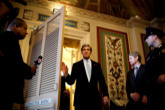 Secretary of State John Kerry speaking Image of Secretary of State John Kerry speaking