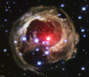 An enhanced image of V383 Monocerotis, as seen through the Hubble Space Telescope. Image of An enhanced image of V383 Monocerotis, as seen through the Hubble Space Telescope.