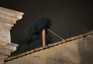 The smoke was black meaning no pope was selected on the first ballot Image of The smoke was black meaning no pope was selected on the first ballot