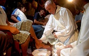 Pope Francis, while still Archbishop of Buenos Aires, washes feet Image of Pope Francis, while still Archbishop of Buenos Aires, washes feet