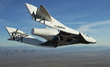 SpaceShip Two in a recent test flight over the Mojave. Image of SpaceShip Two in a recent test flight over the Mojave.