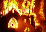 It is believed this Christian Church in Pakistan was torched by Muslims as a result of the video President Obama said caused the attack on the American embassy in Benghazi, Libya Image of It is believed this Christian Church in Pakistan was torched by Muslims as a result of the video President Obama said caused the attack on the American embassy in Benghazi, Libya