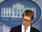 Jay Carney is on the defensive over the IRS scandal. Image of Jay Carney is on the defensive over the IRS scandal.