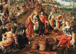Painting by Lambert Lombard, 'Miracle of the Loaves and Fishes' Image of Painting by Lambert Lombard, 'Miracle of the Loaves and Fishes'