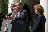 President Barack Obama delivers a statement announcing the nomination of three candidates for the U.S. Court of Appeals for the District of Columbia Circuit, in the Rose Garden of the White House, June 4, 2013. Nominees from left are: Robert Leon Wilkins, Cornelia Image of President Barack Obama delivers a statement announcing the nomination of three candidates for the U.S. Court of Appeals for the District of Columbia Circuit, in the Rose Garden of the White House, June 4, 2013. Nominees from left are: Robert Leon Wilkins, Cornelia