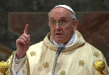 Pope Francis pontificating on the two kinds of Christians who are not really Christians. Image of Pope Francis pontificating on the two kinds of Christians who are not really Christians.