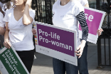 Pro-life and pro-woman demonstrators in Ireland protest against the bill which threatens the lives of Irish children. Image of Pro-life and pro-woman demonstrators in Ireland protest against the bill which threatens the lives of Irish children.