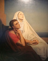 St. Monica and her son, St. Augustine. Image of St. Monica and her son, St. Augustine.