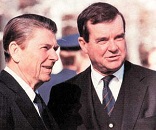 Former President Ronald Reagan and Judge William Clark Image of Former President Ronald Reagan and Judge William Clark