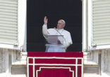 Pope Francis gives the Angelus prayer at the Vatican. Image of Pope Francis gives the Angelus prayer at the Vatican.