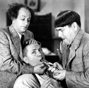 The likes of the Three Stooges, with their painless violence, will never be seen again. The likes of the Three Stooges, with their painless violence, will never be seen again.