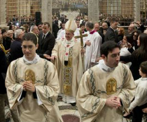 'You parents have the baby boy or girl to be baptized, but in a few years it will be they who will have a baby to be baptized or a grandchild... And so goes the chain of faith,' the pope declared, according to the Vatican Network. 'You parents have the baby boy or girl to be baptized, but in a few years it will be they who will have a baby to be baptized or a grandchild... And so goes the chain of faith,' the pope declared, according to the Vatican Network.