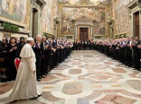 Pope addresses the diplomatic corps Image of Pope addresses the diplomatic corps