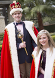 University of St. Thomas Mardi Gras King and Queen, C.J. Miller and Meredith Smith. Image of University of St. Thomas Mardi Gras King and Queen, C.J. Miller and Meredith Smith.