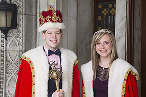 University of St. Thomas Mardi Gras King and Queen, C.J. Miller and Meredith Smith. University of St. Thomas Mardi Gras King and Queen, C.J. Miller and Meredith Smith.
