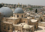 The Church of the Holy Sepulchre is home to the place where Jesus was crucified and buried. Image of The Church of the Holy Sepulchre is home to the place where Jesus was crucified and buried.